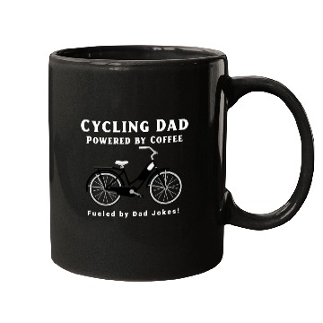 Discover Cycling Dad Powered by Coffee, Fueled by Dad Jokes Mugs