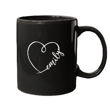 Discover Emily Name Heart Calligraphy Mugs