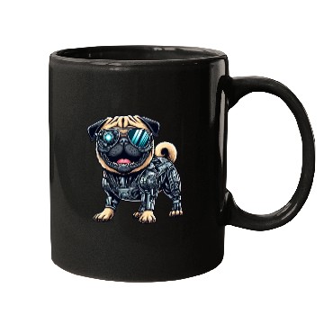 Discover Pug Cyborg - Bionic Robot Dog Mugs