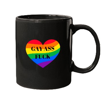 Discover Rainbow Heart Gay Mugs