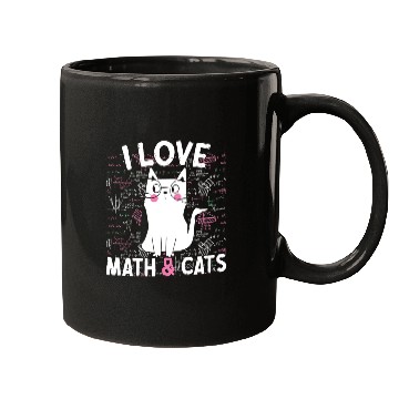 Discover I Love Math and Cats Feline Lover Mugs