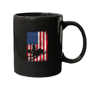 Discover Cute Squirrel Snowmobile USA Flag Snowmobiling Mugs