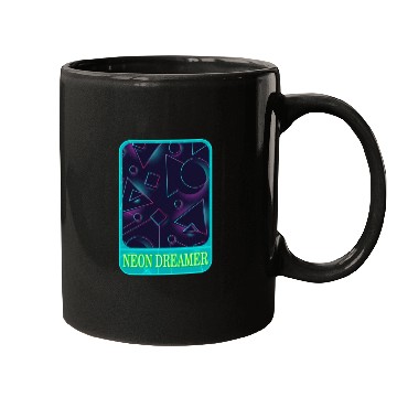 Discover Geometric Mugs, Neon Dreamer Mugs, Gift For Math