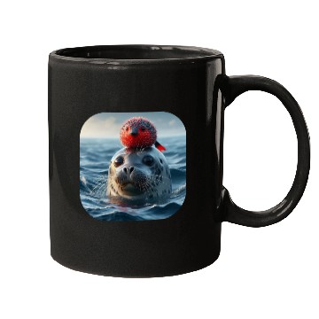 Discover Seal and pufferfish friends from the ocean Mugs