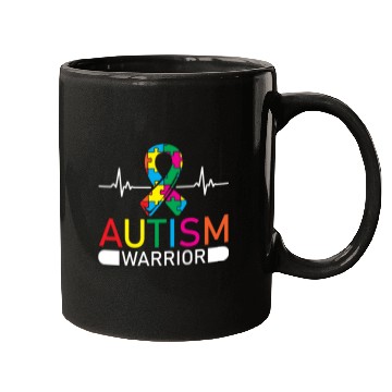 Discover Autism Warrior Autistic Ninja Spectrum Asperger Mugs