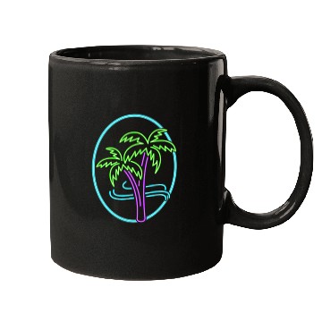 Discover Vacation Mugs, Neon Palm Trees Mugs, Gift For