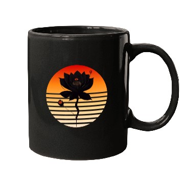 Discover Black rose with sunset colors Mugs