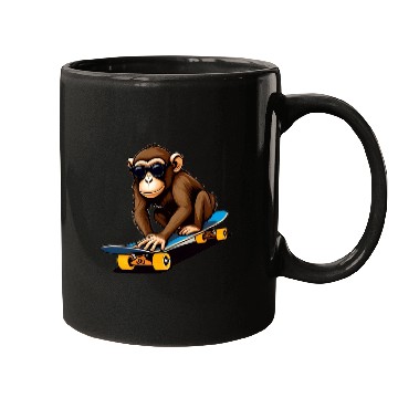 Discover The Monkey Skateboarder For Monkey Lovers. Mugs