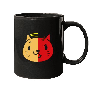 Discover Two Face Cat Angel And Devil Mugs