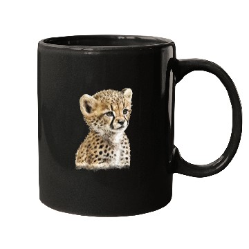 Discover Baby Cheetah Watercolor Painting Portrait Mugs