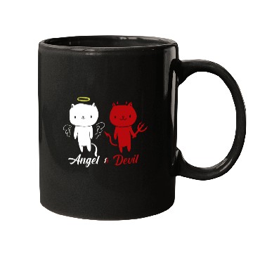 Discover Angel And Devil Cat Mugs