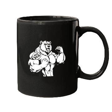 Discover Brown Bear Biceps Tattoo I Love Dad Mugs