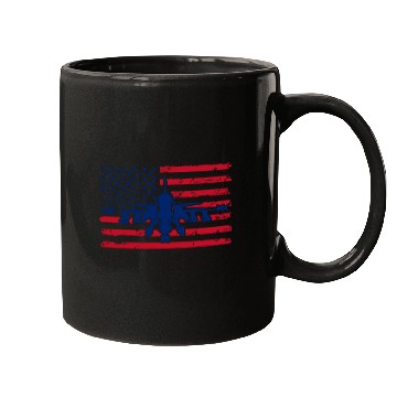 Discover US Flag Airplane Patriotic American Pilot Mugs