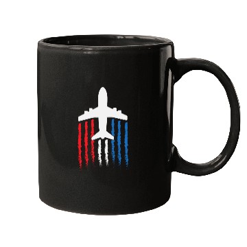 Discover US Flag Airplane Patriotic American Pilot Mugs