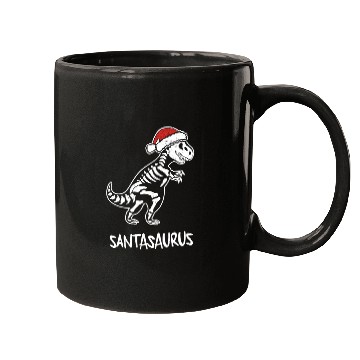 Discover Santasaurus T-Rex Dinosaur Christmas Themed Meme Mugs