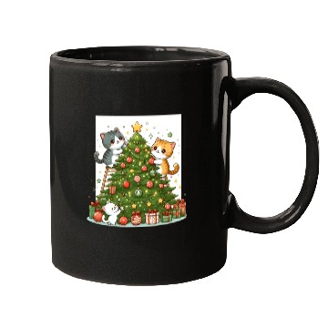 Discover Kittens decorate a Christmas tree Mugs