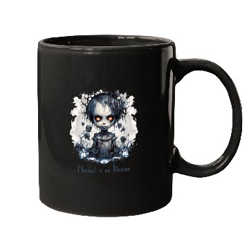 Discover Gothic Girl Saying Normal is an Illusion Mugs