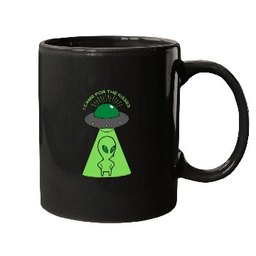 Discover Green Illustrated Alien About Kiss Mugs