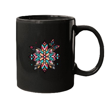 Discover Geometric Flower With Butterfly Mugs