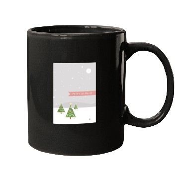 Discover Peace On Earth Christmas Trees Falling Snow Winter Mugs
