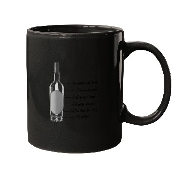 Discover Funny Wine Bottle Synchronic, Drunk Man Diary. Mugs