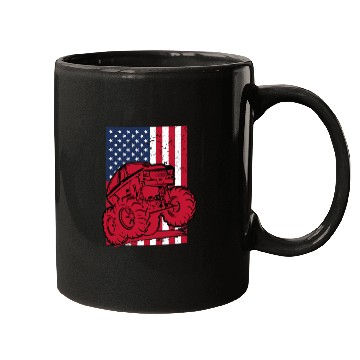 Discover Monster Truck American Flag Mugs