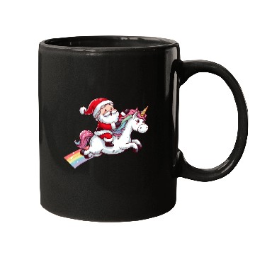 Discover Santa Riding Unicorn Mugs