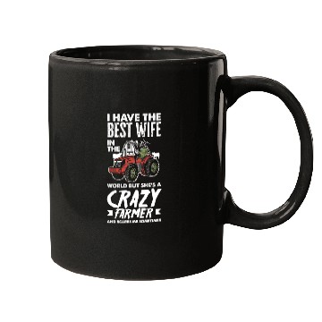 Discover Crazy Farmer Wife Husband Funny Farmer Gift Mugs