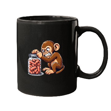 Discover Angry monkey, locked glass Mugs