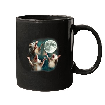 Discover Three Possum Moon 3 Opossum Funny Weird Cursed Mem Mugs