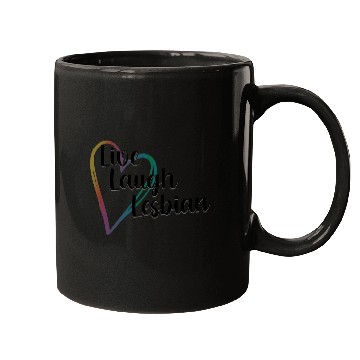 Discover Live Laugh Lesbian LGBTQ Rainbow Heart Gay Pride Mugs