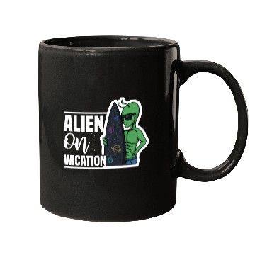 Discover Alien Surf Vacation Beach, Summer Sun Sea Surfers Mugs