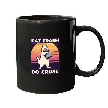 Discover Eat Trash Do Crime street cat Mugs