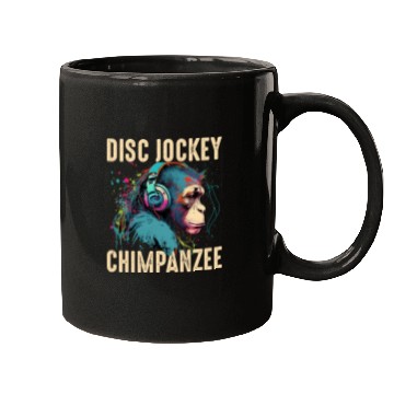 Discover Disc Jockey Chimpanzee Mugs
