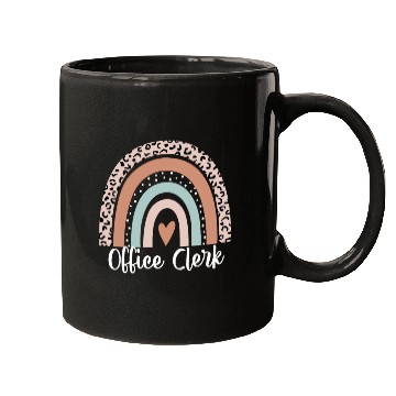 Discover Office Clerk Rainbow Leopard Funny Office Clerk Mugs