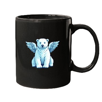 Discover Bear Polar Bear Angel Wings Mugs