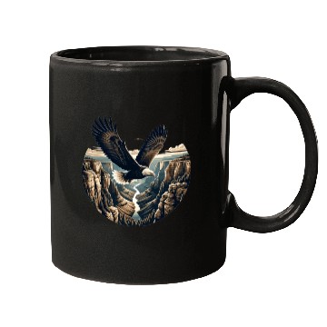 Discover Eagle soars over canyon Mugs