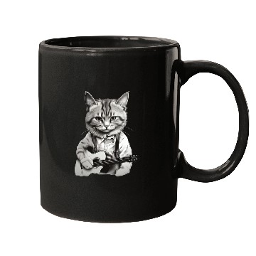 Discover Cat playing guitar - Rock cat Mugs