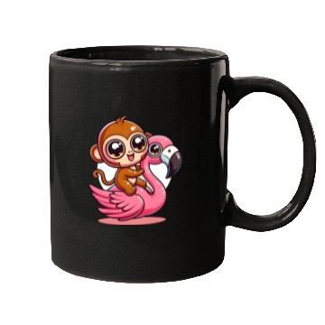 Discover Monkey Rider on a Flamingo Mugs
