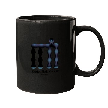 Discover Bold monkey print "Crested Black Macaque" Mugs