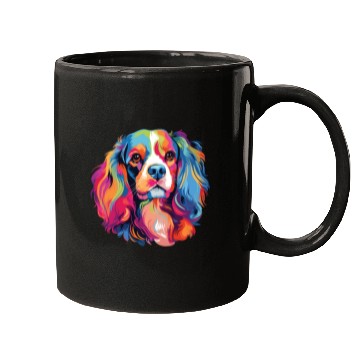 Discover Watercolor Colorful Cavalier King Charles Spaniel Mugs