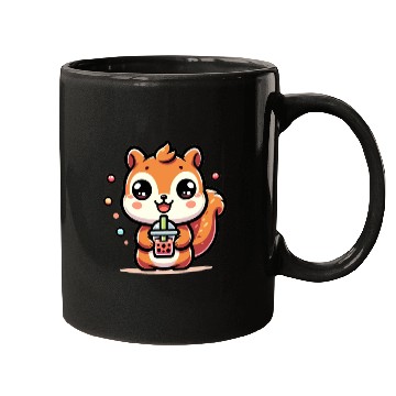 Discover Kawaii Squirrel Bubble Tea Cute Animal Squirrel Mugs