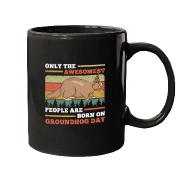 Discover Awesomest People Groundhog Day Retro Vintage Mugs