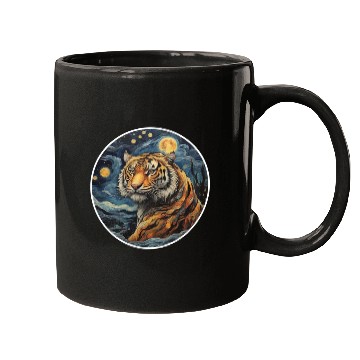 Discover tiger design in painting style Mugs
