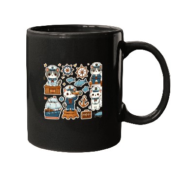 Discover Sailor Whiskers: Little Sailor Kitties Sticker Mugs