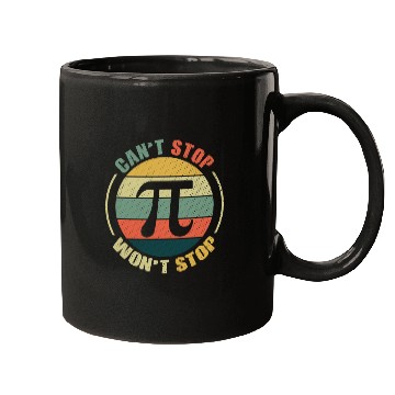 Discover Can't Stop Won't Stop Retro Pi Day Math Equations Mugs