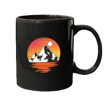 Discover Retro Vintage Sunset Mountains Nature Mugs