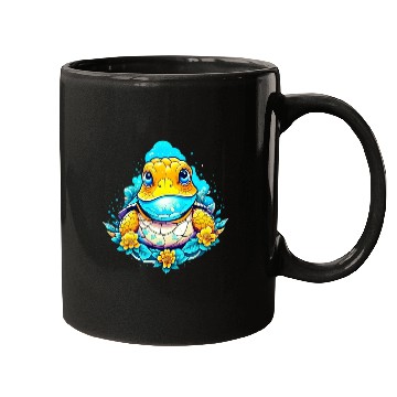 Discover Lizard sitting on top of flowers Mugs
