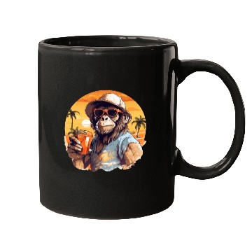 Discover Cool Monkey With Drink Funny Animals Chimpanzee Mugs