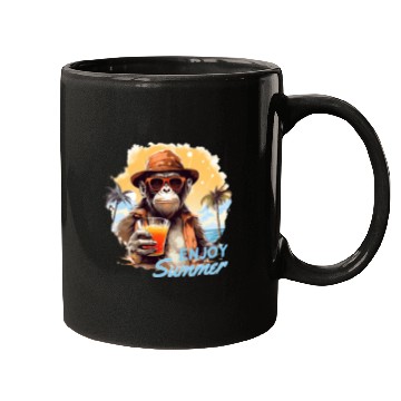 Discover Cool Monkey With Drink Funny Animals Chimpanzee Mugs